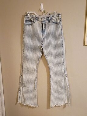 KanCan Blue and White Striped Denim Jeans